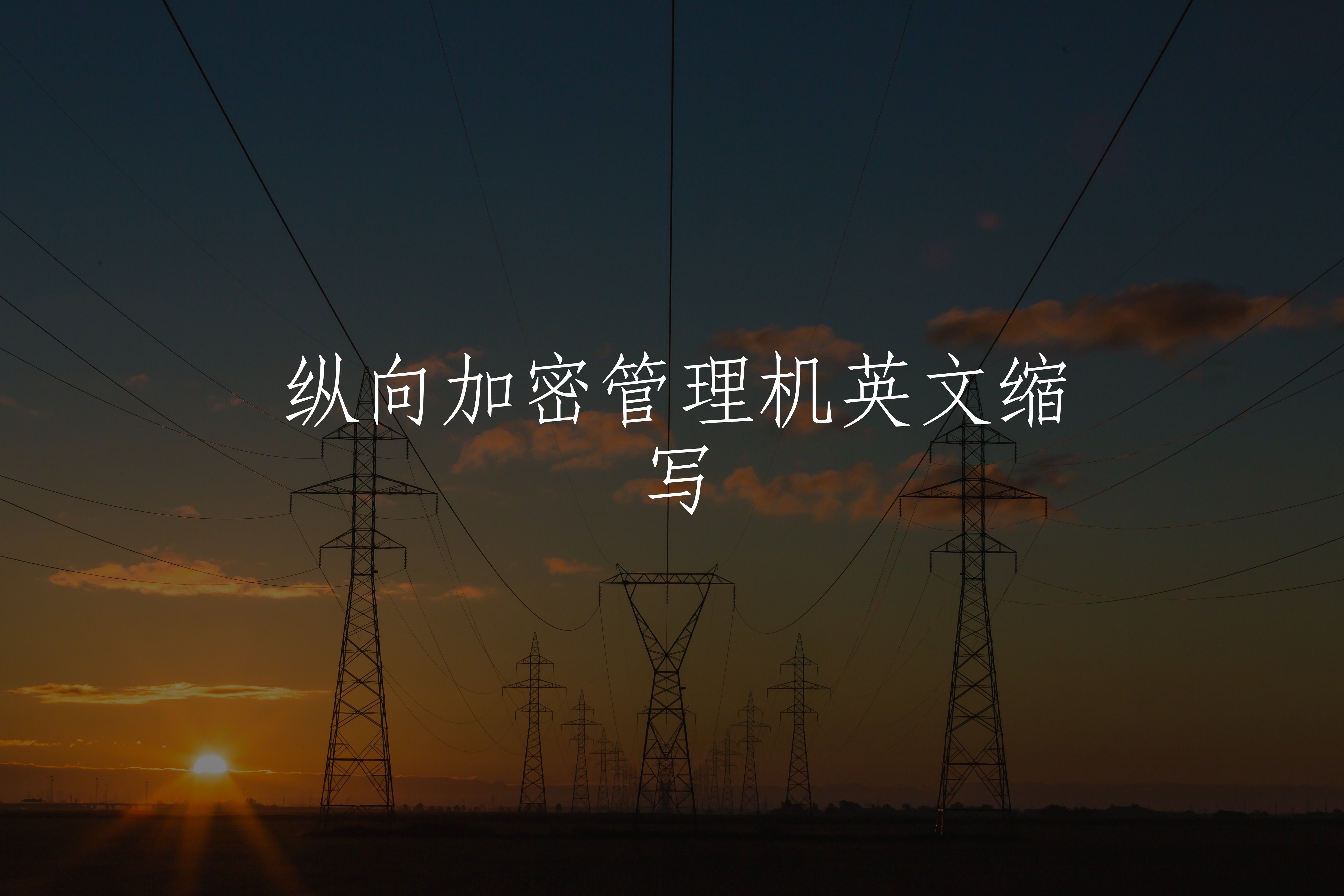 纵向加密管理机英文缩写 核心概念图