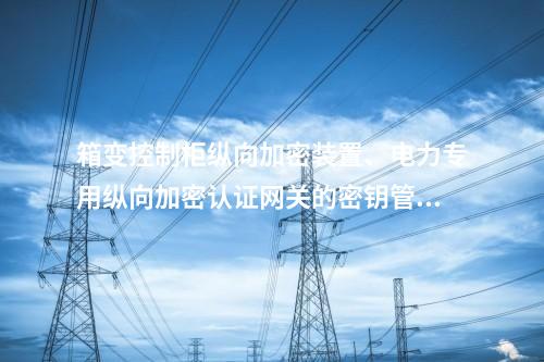 箱变控制柜调度数据网屏、电力专用二次安防设备屏的密钥管理与加密速度