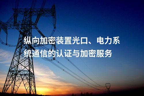 调度数据网屏光口、电力系统通信的认证与加密服务