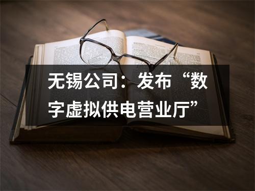 无锡公司：发布“数字虚拟供电营业厅”