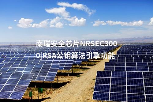 南瑞安全芯片NRSEC3000|RSA公钥算法引擎功能