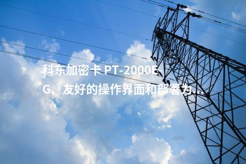 科东加密卡 PT-2000E-G、友好的操作界面和部署为应用程序或模块程序形式的软件模块