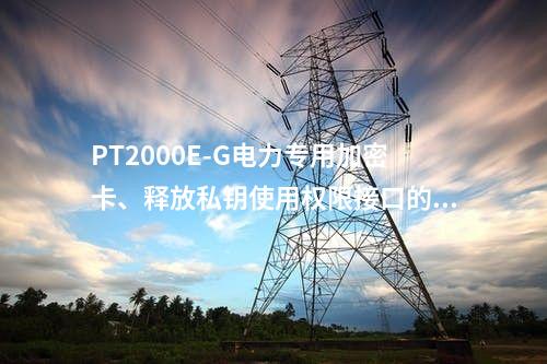 PT2000E-G电力专用加密卡、释放私钥使用权限接口的支持