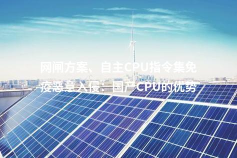 网闸方案、自主CPU指令集免疫恶意入侵：国产CPU的优势